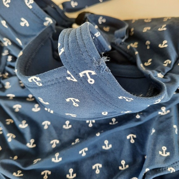 Niptuck Swim Womens One Piece Swimsuit Blue White Anchors Nautical Retro Size 6 - Picture 11 of 11